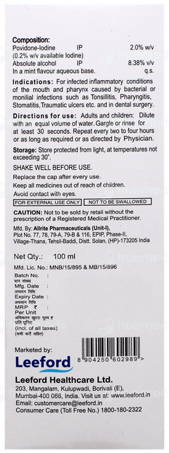 Puradine Gargle 100Ml
